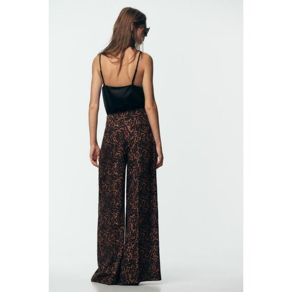 ZARA ANIMAL PRINT PALAZZO TROUSERS - Picture 5 of 9